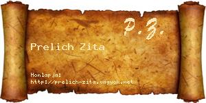 Prelich Zita névjegykártya